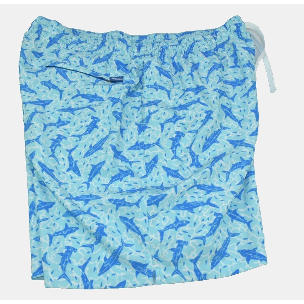 Chubbies The Shark Sides Men Shorts Size 2XL Classic Blue Drawstring Swim 7"